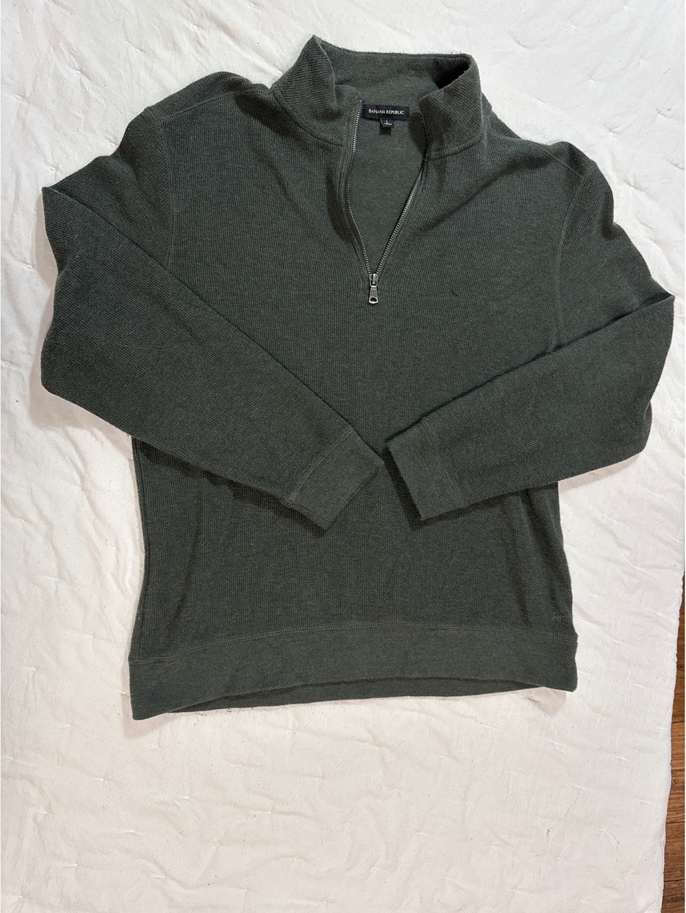 Banana Republic Men's Full Zip Sweater Size L Green